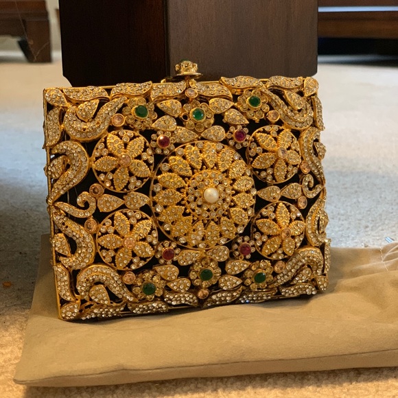 Handmade stone and pearl mini fancy clutch - Picture 2 of 5